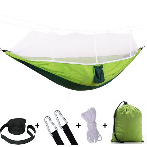 Double Camping Hammock with Mosquito Net Nylon Fabric Hammock for Beach, Traveling, Hiking, Mountain, Adventure, Outdoor Jungle Double Camping Hammock with Mosquito Net Nylon Fabric Hammock for Beach, Traveling, Hiking, Mountain, Adventure, Outdoor Jungle